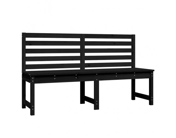Sonata H Градинска пейка, черна, 157,5 см, борово дърво масив