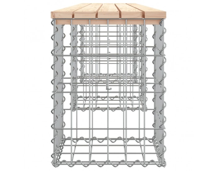 Sonata H Градинска пейка габионен дизайн 203x31x42 см борово дърво масив