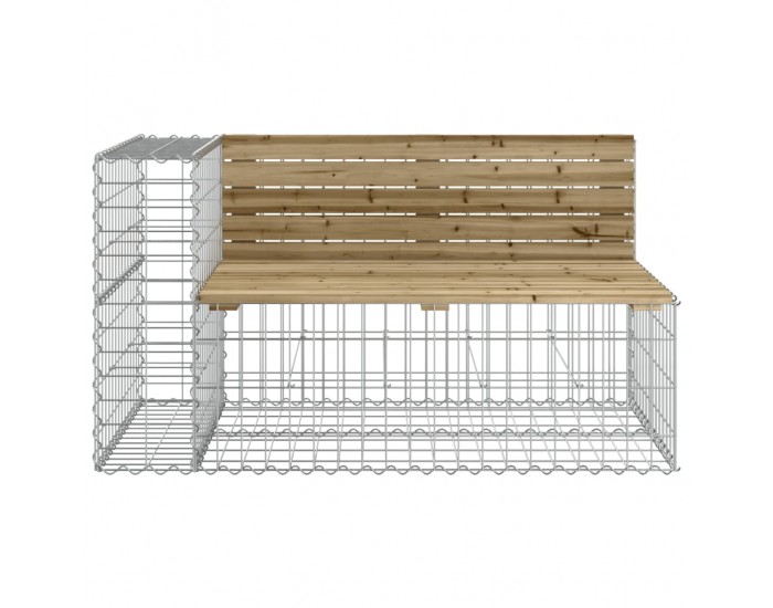 Sonata H Градинска пейка габионен дизайн 122x71x65,5 см импрегниран бор