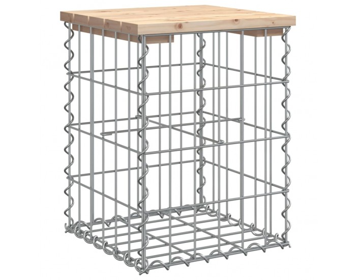 Sonata H Градинска пейка габионен дизайн 33x31x42 см борово дърво масив