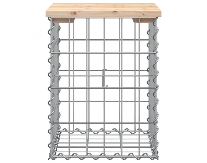 Sonata H Градинска пейка габионен дизайн 33x31x42 см борово дърво масив