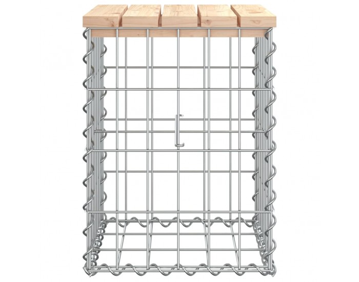 Sonata H Градинска пейка габионен дизайн 33x31x42 см борово дърво масив