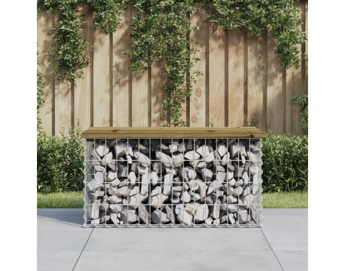 Sonata H Градинска пейка габионен дизайн 83x44x42 см импрегниран бор