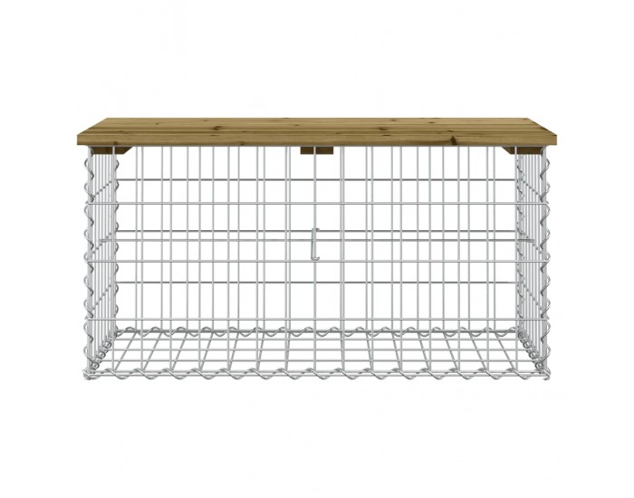 Sonata H Градинска пейка габионен дизайн 83x44x42 см импрегниран бор