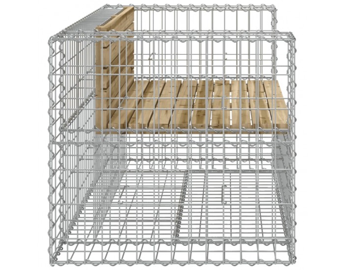 Sonata H Градинска пейка габионен дизайн 143x71x65,5 см импрегниран бор