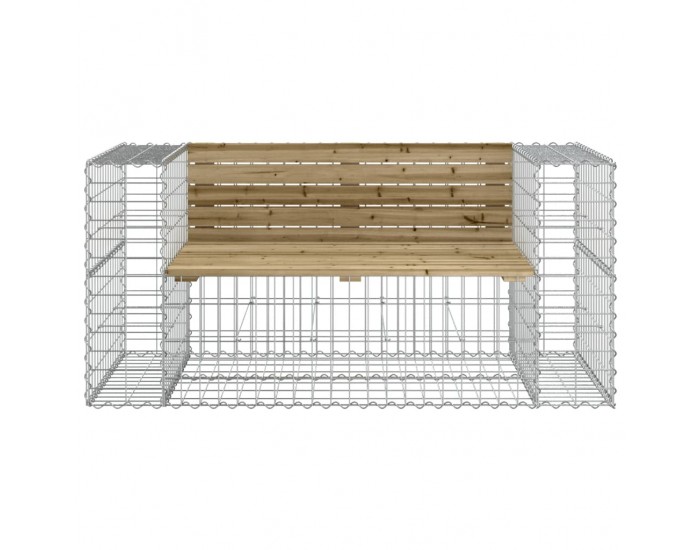 Sonata H Градинска пейка габионен дизайн 143x71x65,5 см импрегниран бор