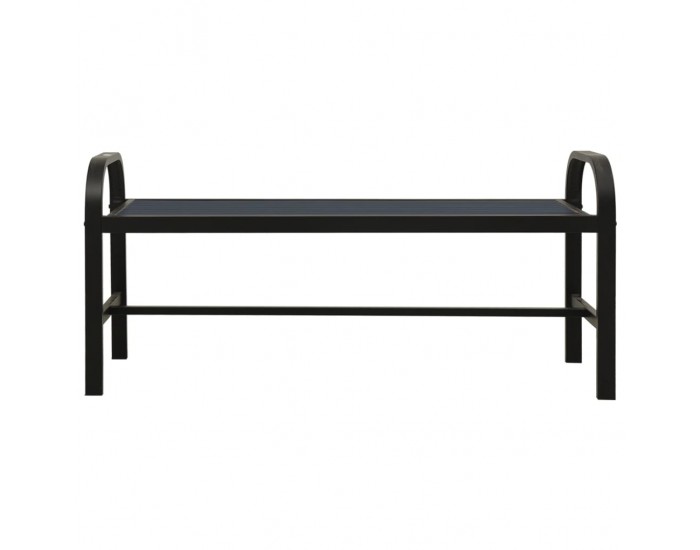Sonata H Градинска пейка, 124,5 см, стомана и WPC, черна