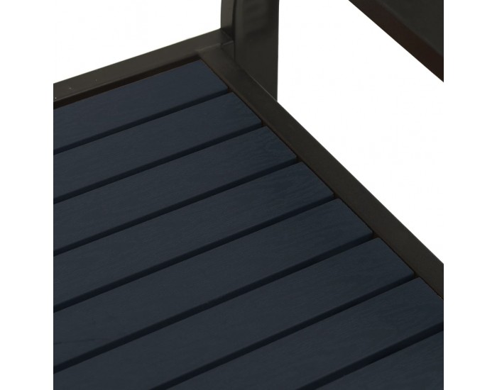 Sonata H Градинска пейка, 124,5 см, стомана и WPC, черна