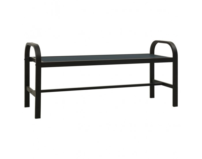 Sonata H Градинска пейка, 124,5 см, стомана и WPC, черна