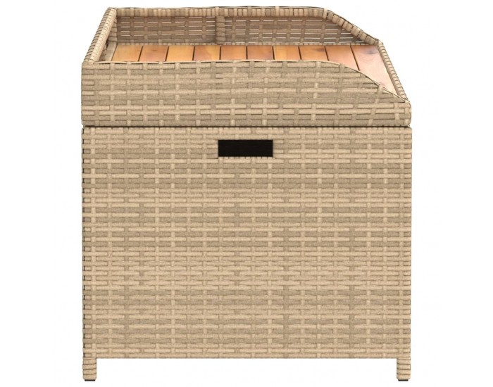 Sonata H Пейка за съхранение микс бежово 100x50x52 см полиратан и акация