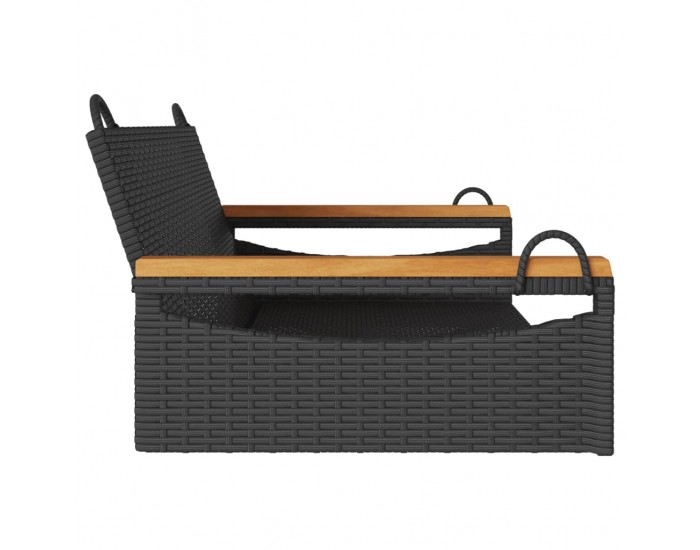 Sonata H Пейка люлка, черна, 109x62x40 см, полиратан