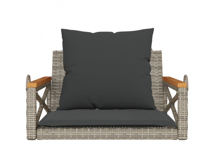 Sonata H Пейка-люлка с възглавници, сива, 63x62x40 см, полиратан
