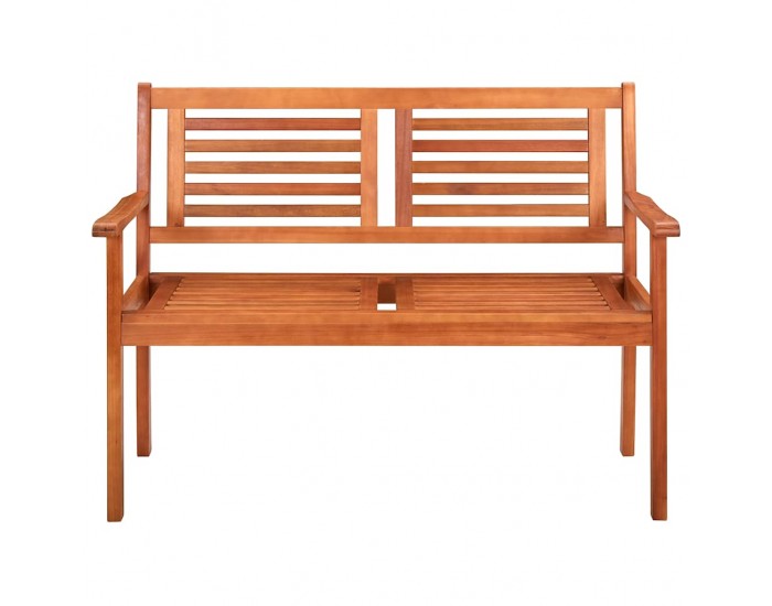 Sonata H 2-местна градинска пейка с възглавница, 120 cм, евкалипт масив