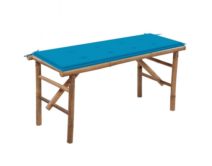 Sonata H Сгъваема градинска пейка с възглавница, 118 см, бамбук