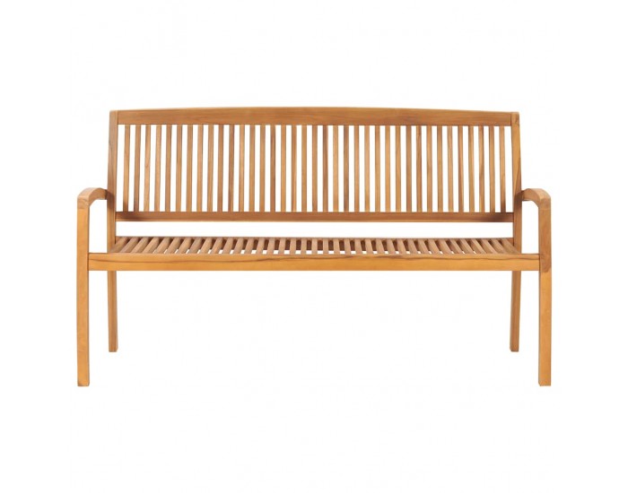 Sonata H Стифираща градинска пейка с възглавница, 159 см, тик масив