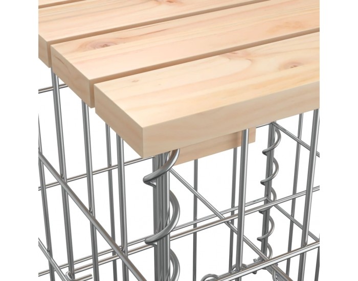 Sonata H Градинска пейка с габионен дизайн 244x71x65,5 см бор масив