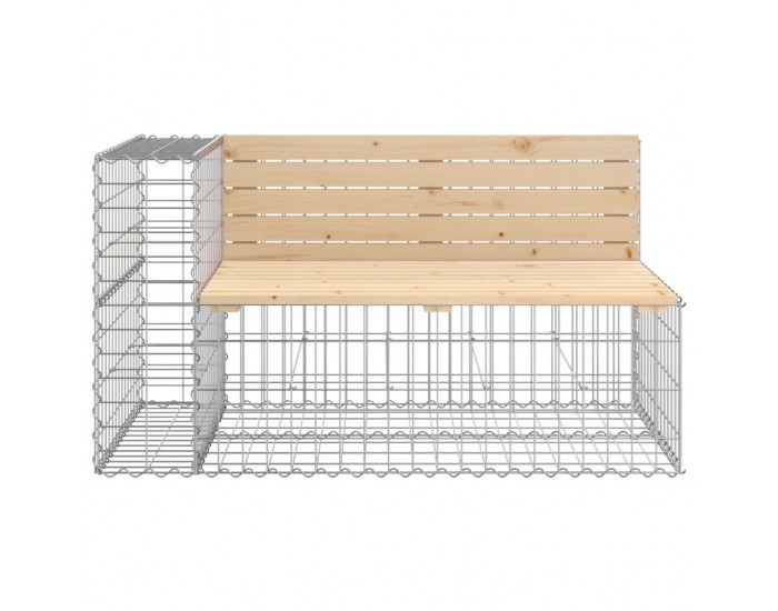 Sonata H Градинска пейка с габионен дизайн 244x71x65,5 см бор масив