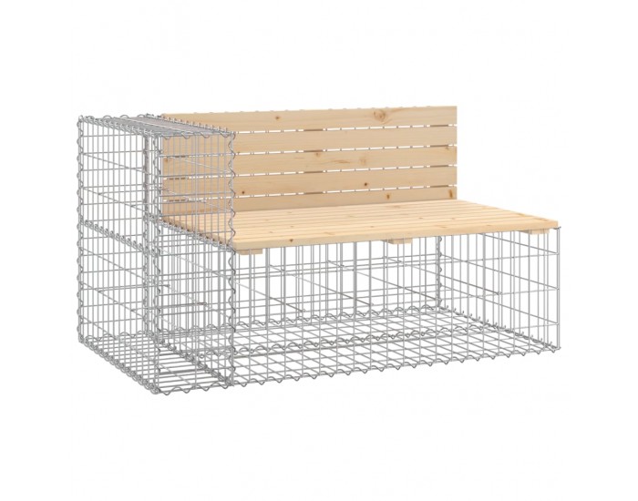 Sonata H Градинска пейка с габионен дизайн 244x71x65,5 см бор масив