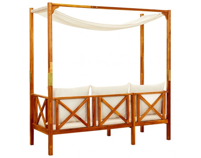 Sonata H Градинска пейка с маса и табуретки за крака, акация масив