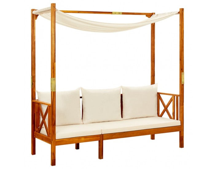 Sonata H Градинска пейка с маса и табуретки за крака, акация масив