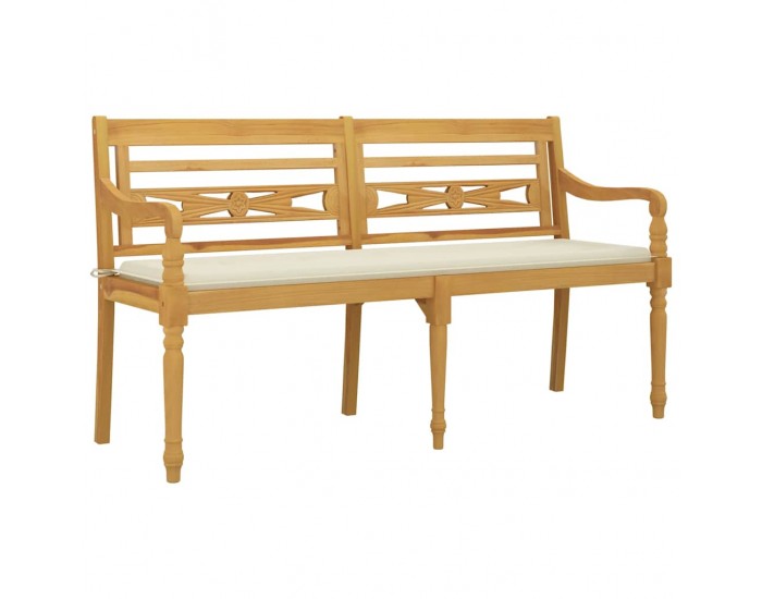 Sonata H Пейка Батавия с кремава възглавница, 150 см, тик масив