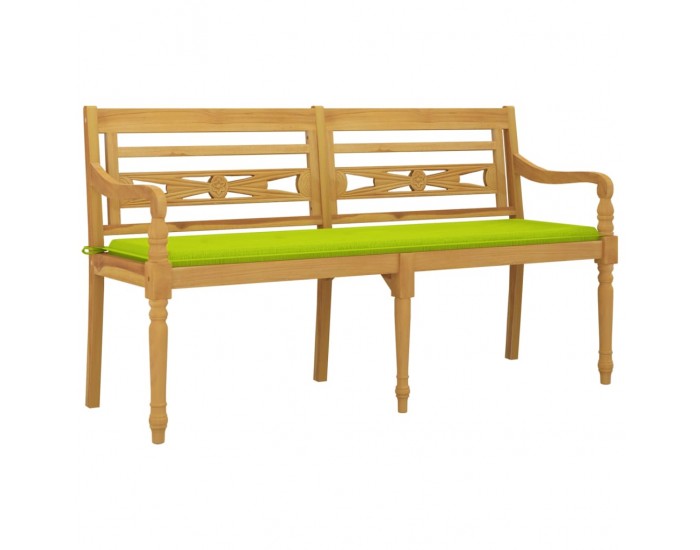 Sonata H Пейка Батавия с яркозелено възглавница, 150 см, тик масив