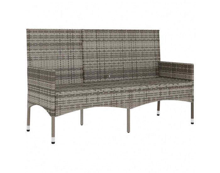 Sonata H 3-местна градинска пейка с възглавници, сива, полиратан