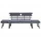Sonata H Градинска пейка с възглавници 2-в-1, 190 см, сива, акация масив