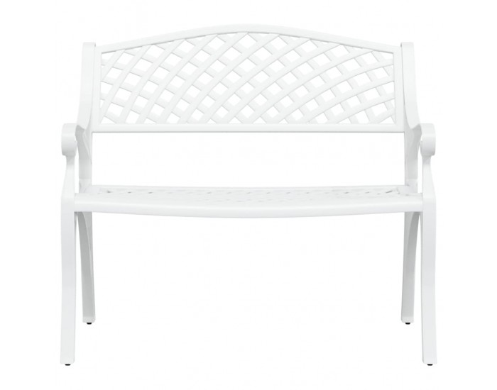 Sonata H Градинска пейка, 102 см, лят алуминий, бяла