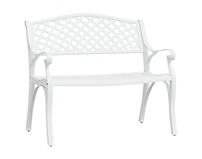 Sonata H Градинска пейка, 102 см, лят алуминий, бяла