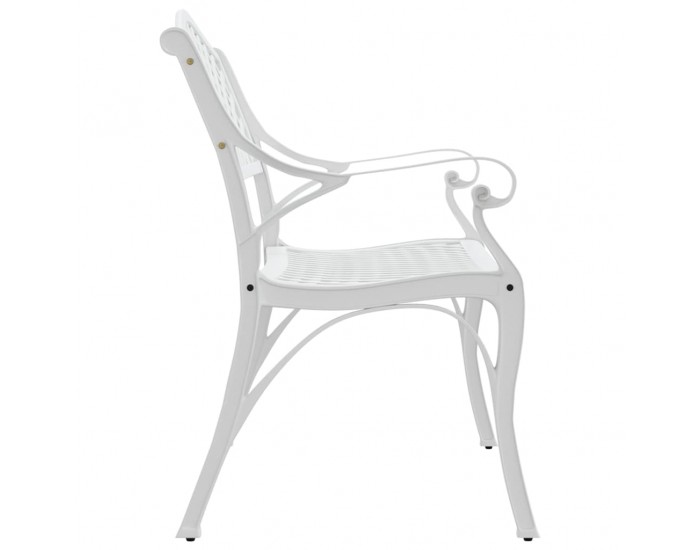 Sonata H Градинска пейка, 102 см, лят алуминий, бяла