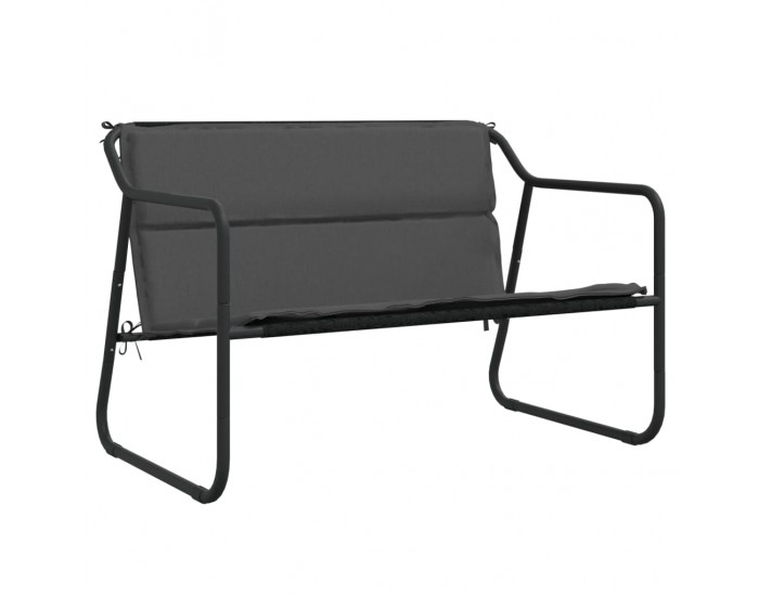 Sonata H 2-местна градинска пейка с възглавница антрацит стомана