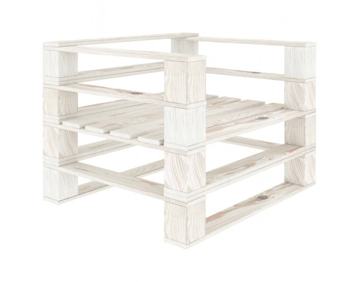 Sonata H Градинско кресло от палети, дърво, бяло