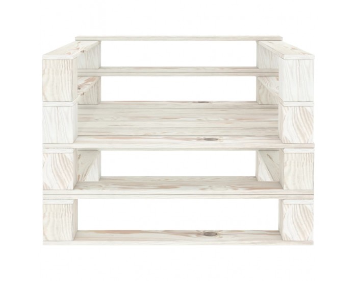 Sonata H Градинско кресло от палети, дърво, бяло