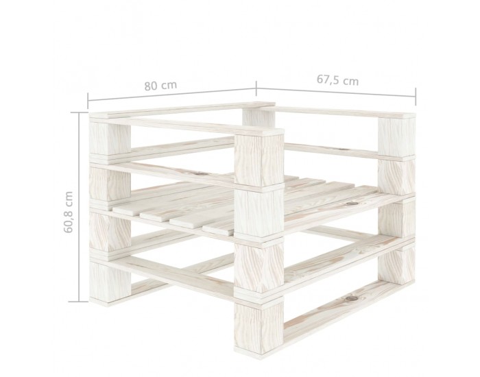 Sonata H Градинско кресло от палети, дърво, бяло