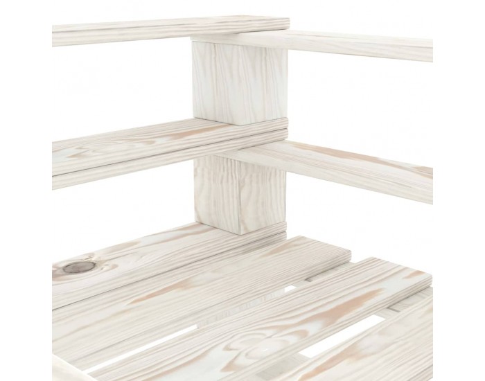 Sonata H Градинско кресло от палети, дърво, бяло