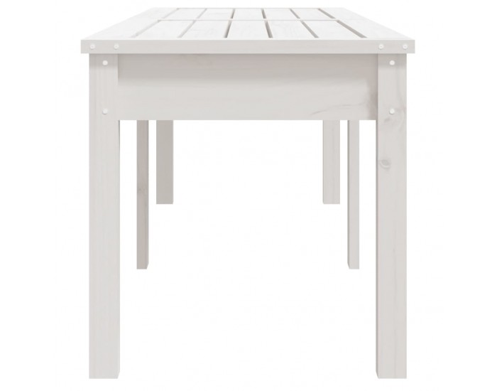 Sonata H 2-местна градинска пейка, бяла, 159,5x44x45 см, бор масив