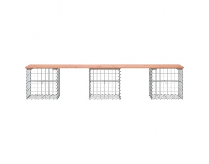 Sonata H Градинска пейка дизайн габион 203x44x42 см дугласко дърво масив