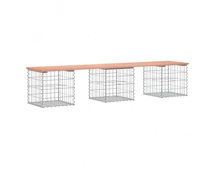 Sonata H Градинска пейка дизайн габион 203x44x42 см дугласко дърво масив