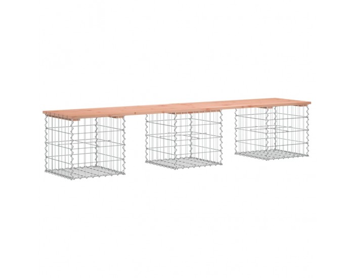 Sonata H Градинска пейка дизайн габион 203x44x42 см дугласко дърво масив