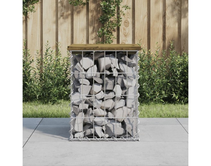 Sonata H Градинска пейка габионен дизайн 33x31x42 см импрегниран бор