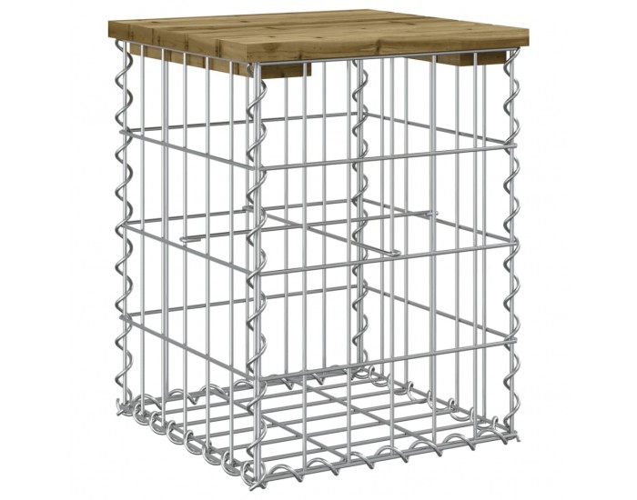 Sonata H Градинска пейка габионен дизайн 33x31x42 см импрегниран бор