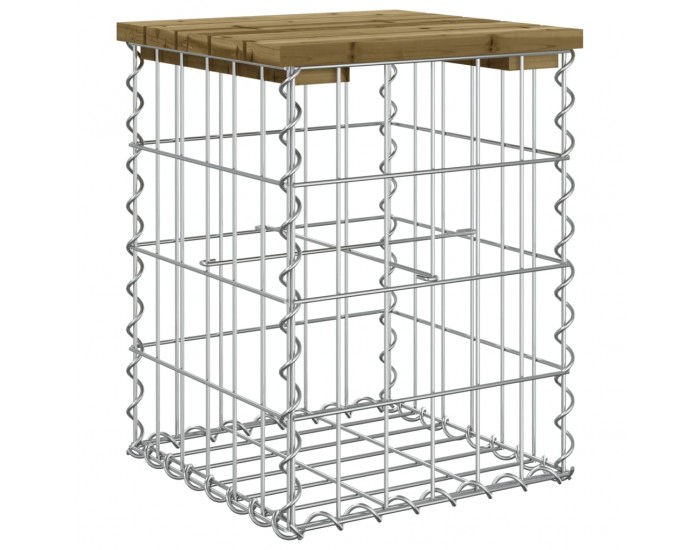 Sonata H Градинска пейка габионен дизайн 33x31x42 см импрегниран бор