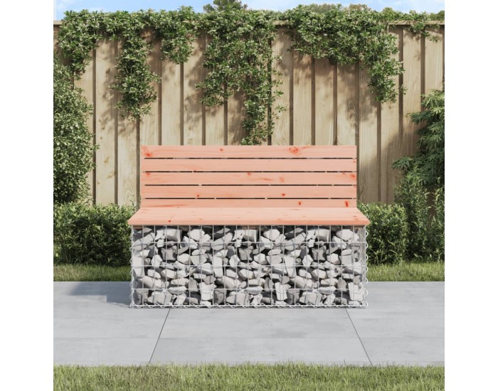 Sonata H Градинска пейка дизайн габион 103x70x65 см дугласко дърво масив