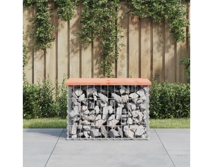 Sonata H Градинска пейка дизайн габион 63x44x42 см дугласко дърво масив