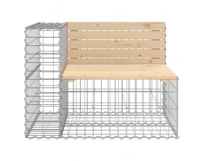 Sonata H Градинска пейка габионен дизайн 92x71x65,5 см бор масив