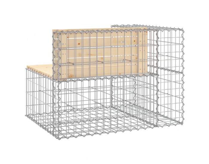 Sonata H Градинска пейка габионен дизайн 92x71x65,5 см бор масив