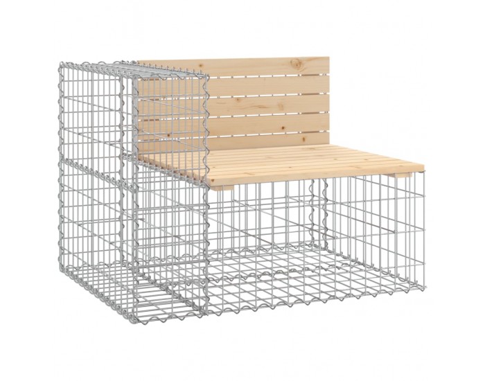 Sonata H Градинска пейка габионен дизайн 92x71x65,5 см бор масив