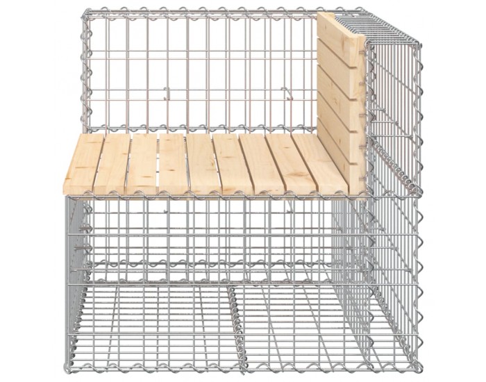 Sonata H Градинска пейка габионен дизайн 92x71x65,5 см бор масив