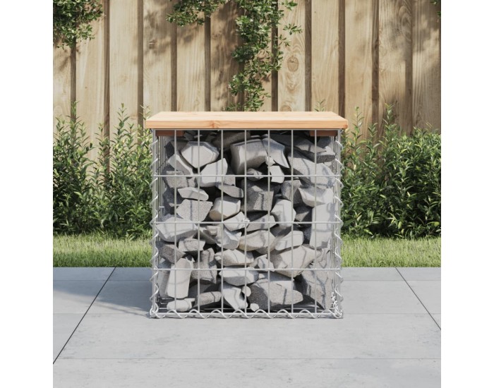 Sonata H Градинска пейка габионен дизайн 43x44x42 см борово дърво масив